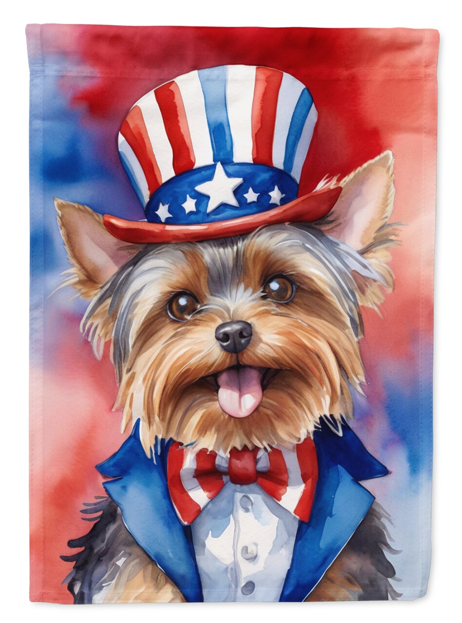 Caroline's Treasures Yorkshire Terrier Patriotic American Garden Flag